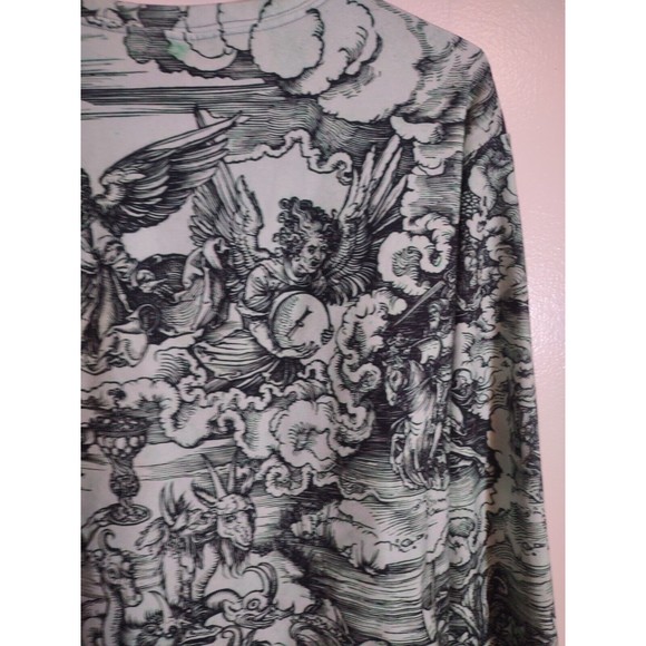 Aloha From Deer Unisex M Green Long Sleeve Sweater Allover Graphic Streetwear - Picture 8 of 10